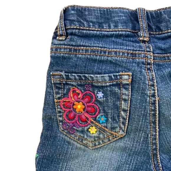 1989 Place Embroidered Pineapple Floral Denim Jean Shorts size 3 Toddler - Picture 8 of 11